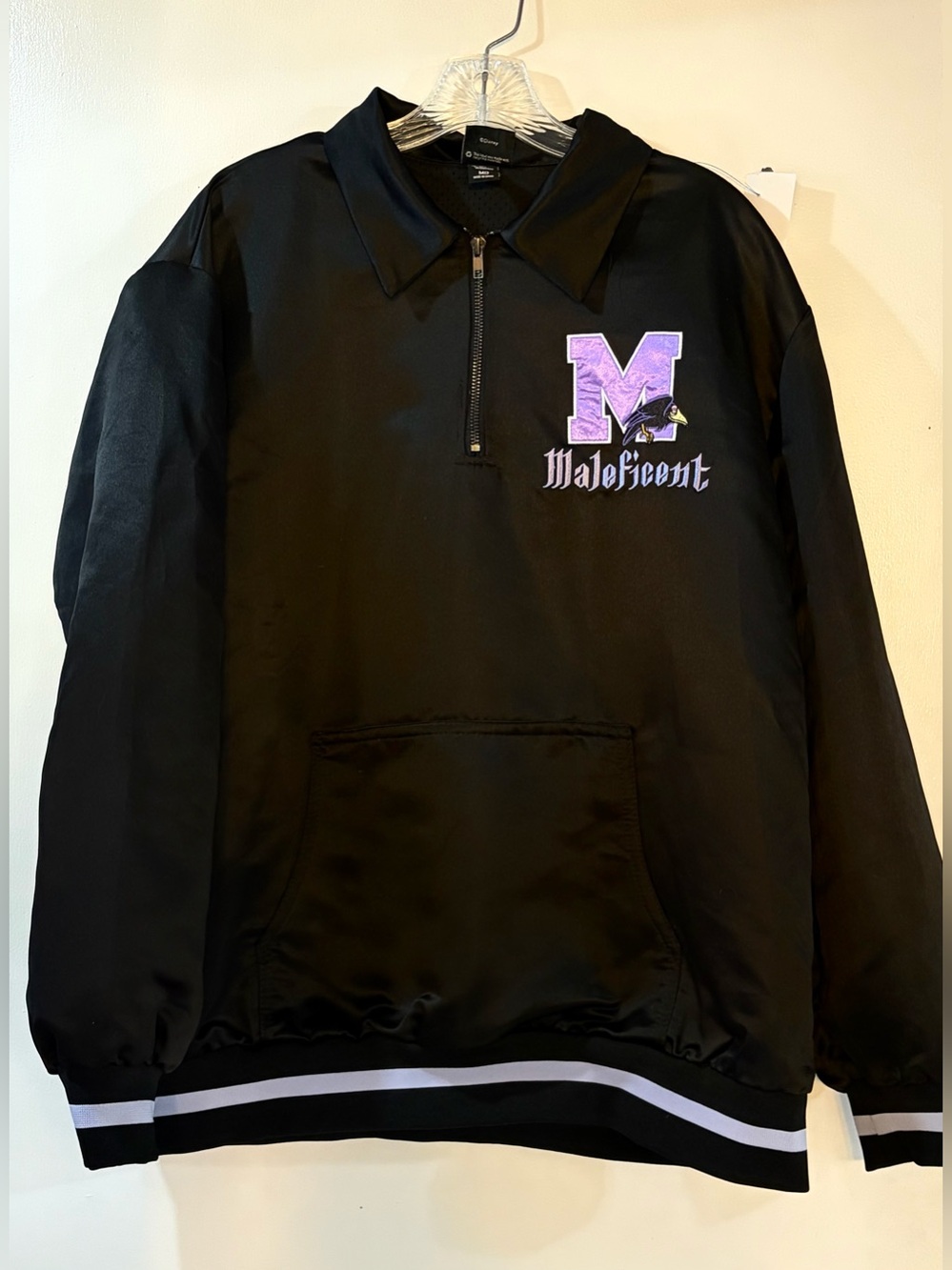 Disney Villans Maleficent 1/4 Zip Satin Jacket Adult Size Medium